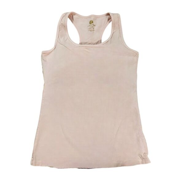 Lily Lotus ~ Peach Tank ~ metal beading detail ~ Racerback ~ size Large ~organic - Picture 1 of 11
